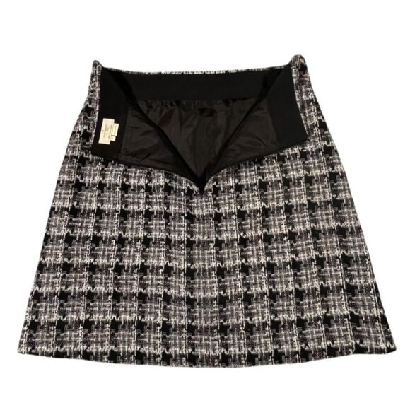 Kate Spade Tweed A-Line Skirt Black Gray Cream Size 8 - Picture 5 of 6